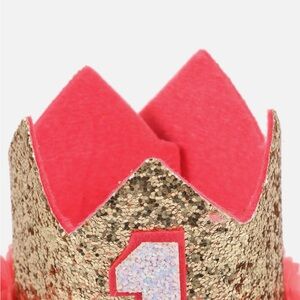 Pink and Gold Glitter Birthday Crown Hair Accessory